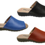 Flex & Go Host Womens Comfort Leather Slides Sandals Made In Portugal