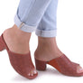 Usaflex Janice Womens Comfortable Leather Slides Heels Made In Brazil