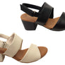 Usaflex Lorrie Womens Comfortable Leather Mid Heel Sandals