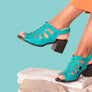 Balatore Cecillia Womens Comfort Brazilian Leather Mid Heel Sandals