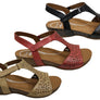 Scholl Orthaheel Julie Womens Comfort Supportive Wedge Leather Sandals