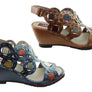 J Gean Sonya Womens Comfortable Leather Wedge Sandals Made In Brazil