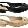 Comfortflex Tegan Womens Leather Low Heel Sling Back Shoes