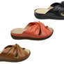 Opananken Brooke Womens Comfortable Leather Brazilian Slides Sandals