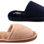 Dearfoams Womens Demi Rib Knit Slide Comfortable Open Toe Slippers