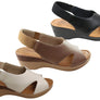 Usaflex Afton Womens Comfort Leather Platform Sandals Made In Brazil