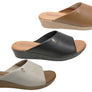 Usaflex Malvina Womens Comfort Leather Slides Sandals Made In Brazil