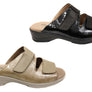 Flex & Go Banksia Womens Leather Slides Sandals Made In Portugal