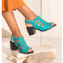Balatore Cecillia Womens Comfort Brazilian Leather Mid Heel Sandals