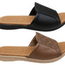 Usaflex Calla Womens Comfort Leather Slides Sandals Made In Brazil