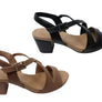 Usaflex Cassandra Womens Comfortable Leather Mid Heel Sandals