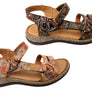 Orizonte Floral Womens Comfortable European Leather Sandals