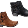 Caprice Nadine Womens Wide Fit Comfortable Leather Ankle Boots