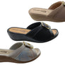 Comfortflex Hilda Womens Comfort Wedge Slides Sandals Made In Brazil