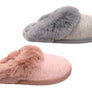 Dearfoams Womens Comfortable Dahlia Rib Knit Scuff Slippers