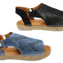 Orizonte Katrina Womens European Leather Comfort Espadrille Sandals