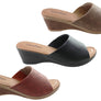 Usaflex Anatolia Womens Comfort Leather Slides Sandals Made In Brazil