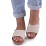 Usaflex Malvina Womens Comfort Leather Slides Sandals Made In Brazil
