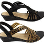 Bellissimo Angela Womens Comfortable Low Wedge Sandals