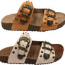 Via Paula Renee Womens Leather Comfort Slides Sandals Made in Brazil