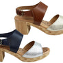 Lola Canales Mia Womens Comfort Leather Mid Heel Sandals Made In Spain