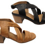 Orizonte Auckland Womens European Leather Mid Heel Comfortable Sandals