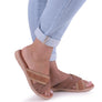 Usaflex Crescent Womens Comfort Leather Slides Sandals Made In Brazil