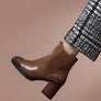 Caprice Jessie Womens Extra Wide Comfort Mid Heel Leather Ankle Boots
