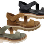 Sofft Pru Womens Leather Sandals With Cushioned Comfort Footbed