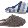 Dearfoams Womens Leslie Quilted Terry Clog Wide Fit Indoor Slippers
