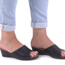 Usaflex Anatolia Womens Comfort Leather Slides Sandals Made In Brazil