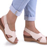 Usaflex Afton Womens Comfort Leather Platform Sandals Made In Brazil