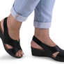 Usaflex Afton Womens Comfort Leather Platform Sandals Made In Brazil