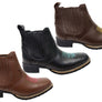D Milton Ellie Womens Leather Western Cowboy Chelsea Ankle Boots