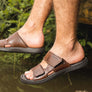 Pegada Fletcher Mens Cushioned Leather Slide Sandals Made In Brazil