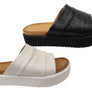 Orizonte Volume Womens European Leather Platform Slides Sandals