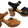 Sofft Lacie Womens Leather Platform Sandals With Comfort Footbed