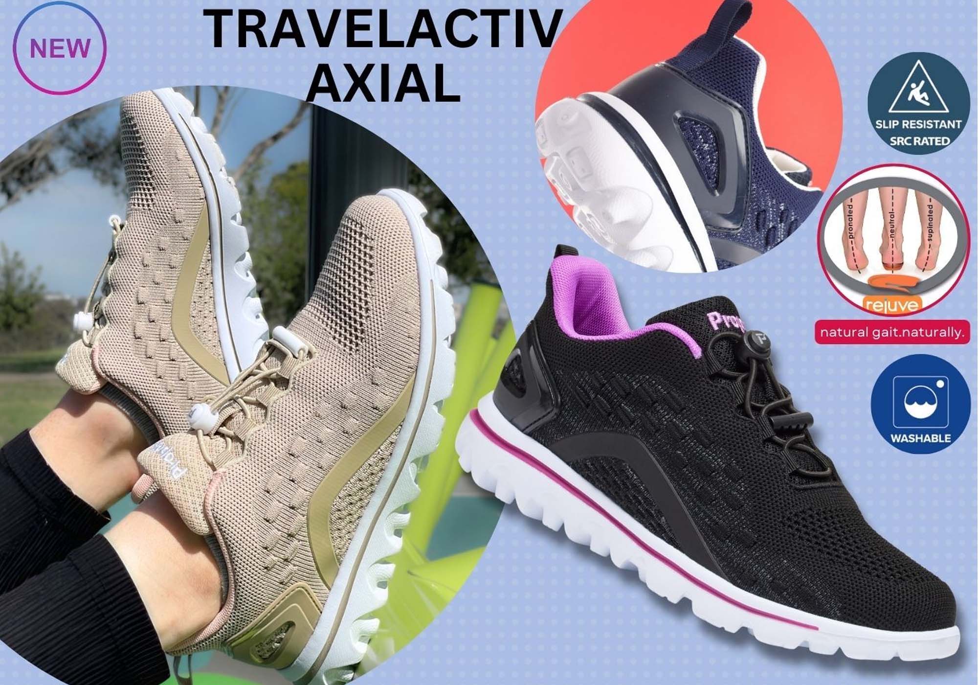 Propet Womens Travelactiv Axial Comfortable Wide Width Walking Shoes