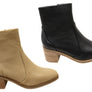 Hush Puppies Superb Womens Leather Comfortable Mid Heel Ankle Boots