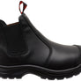 KingGee Mens Black Tradie Gusset Steel Cap Safety Boots With Scuff Cap