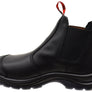 KingGee Mens Black Tradie Gusset Steel Cap Safety Boots With Scuff Cap