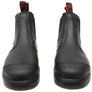 KingGee Mens Black Tradie Gusset Steel Cap Safety Boots With Scuff Cap