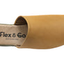 Flex & Go Host Womens Comfort Leather Slides Sandals Made In Portugal