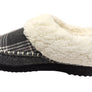 Dearfoams Womens Comfortable Nyla Felted & Plaid Moc Toe Clog Slippers