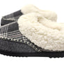 Dearfoams Womens Comfortable Nyla Felted & Plaid Moc Toe Clog Slippers