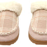 Dearfoams Womens Comfortable Nyla Felted & Plaid Moc Toe Clog Slippers