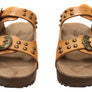 Via Paula Renee Womens Leather Comfort Slides Sandals Made in Brazil