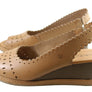New Face Emberly Womens Leather Wedge Sandals Made In Brazil