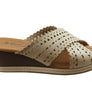 New Face Tory Womens Leather Wedge Slides Sandals Made In Brazil