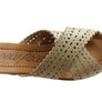 New Face Tory Womens Leather Wedge Slides Sandals Made In Brazil
